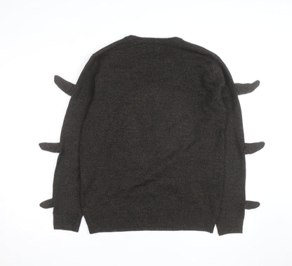 Next Men's Brown Reindeer Christmas Jumper M Crew Neck Pullover