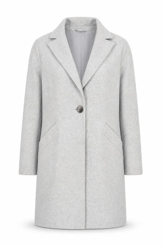 George Women's Grey Size 10 Long Wool Blend Overcoat