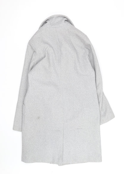 George Women's Grey Size 10 Long Wool Blend Overcoat