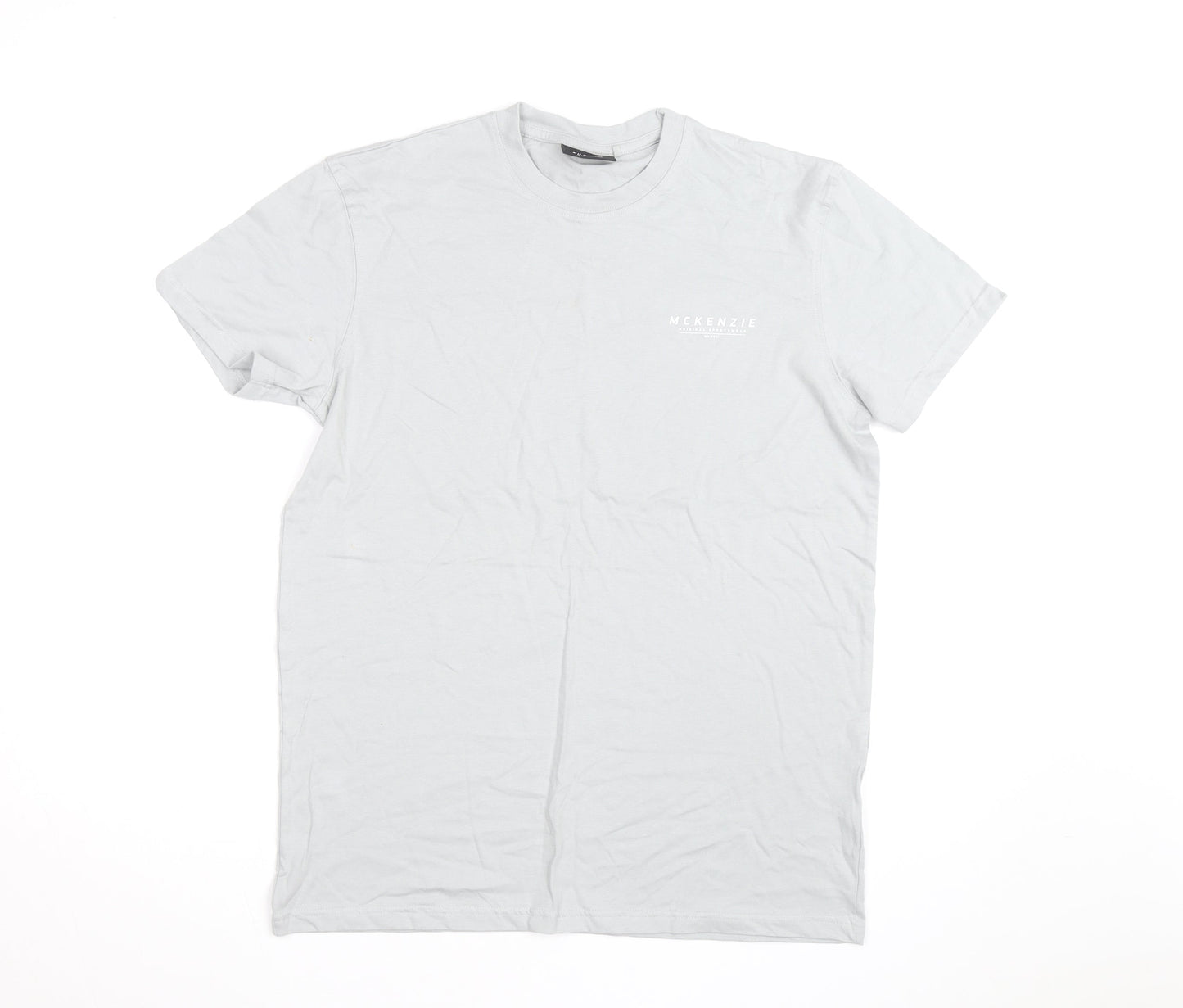 McKenzie Men's Grey Cotton Crew Neck Short Sleeve T-Shirt Size M