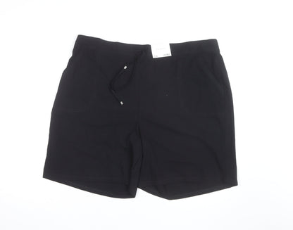 Papaya Women’s Black Chino Shorts Size 20 Drawstring Stretch Casual