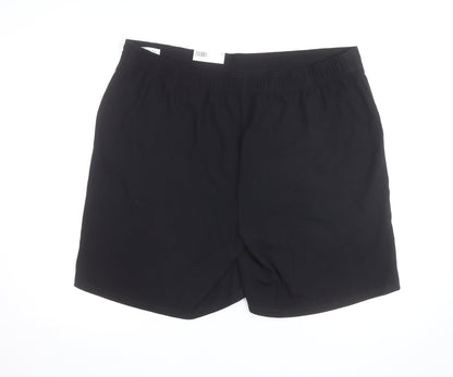 Papaya Women’s Black Chino Shorts Size 20 Drawstring Stretch Casual