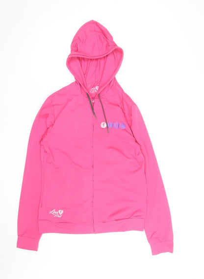 Liver Bird Womens Pink Full Zip Hoodie Size 14 LFC Logo Hooded Sweatshirt