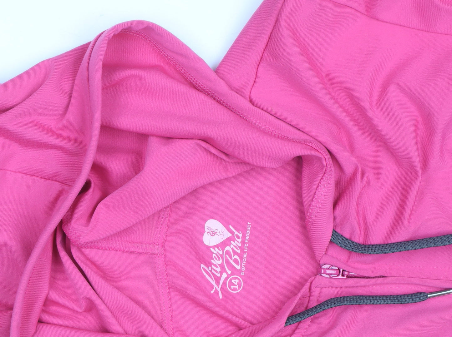 Liver Bird Womens Pink Full Zip Hoodie Size 14 LFC Logo Hooded Sweatshirt