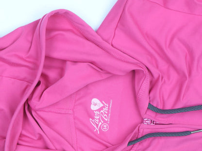 Liver Bird Womens Pink Full Zip Hoodie Size 14 LFC Logo Hooded Sweatshirt