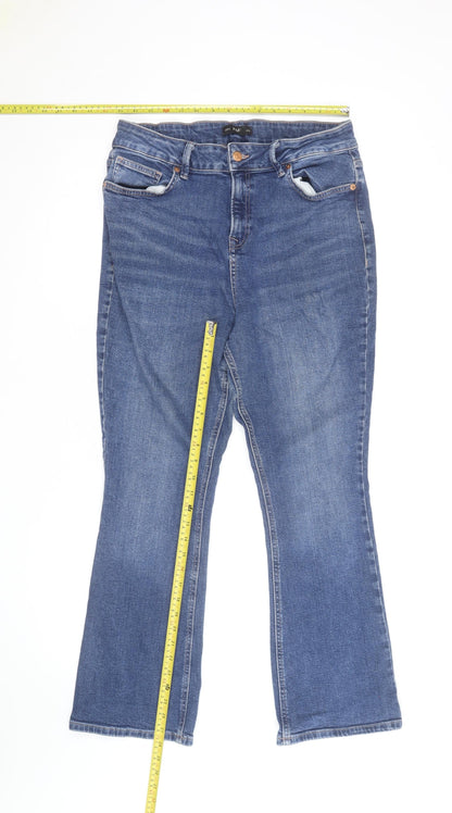 F&F Women Blue Bootcut Jeans Size 14 Regular Mid Rise Denim