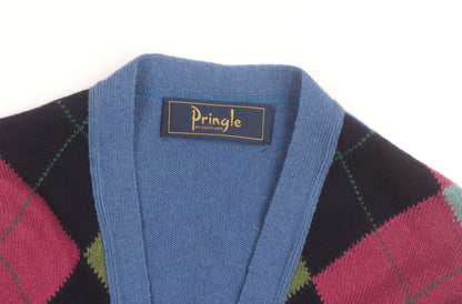 Pringle of Scotland Men's Multicoloured Wool Argyle Sleeveless Vest M