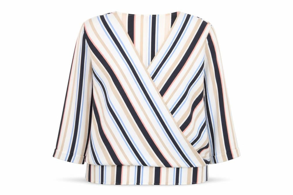 New Look Women’s Multicoloured Striped Wrap Blouse Size 10