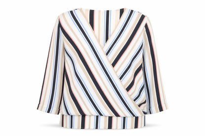 New Look Women’s Multicoloured Striped Wrap Blouse Size 10