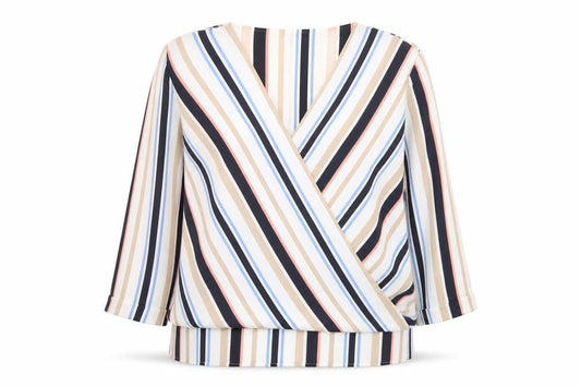New Look Women’s Multicoloured Striped Wrap Blouse Size 10
