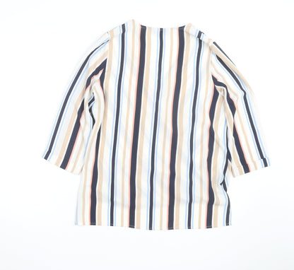 New Look Women’s Multicoloured Striped Wrap Blouse Size 10