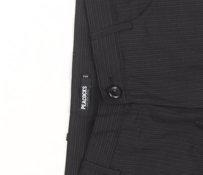 Peacocks Men's Black Pinstripe Chino Trousers Size S Regular Fit