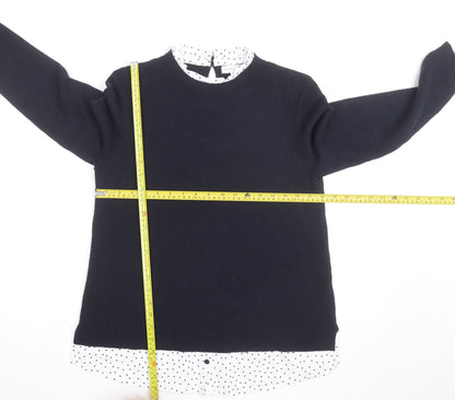 Monsoon Women's Black Crew Neck Knit Jumper M Classic Workwear