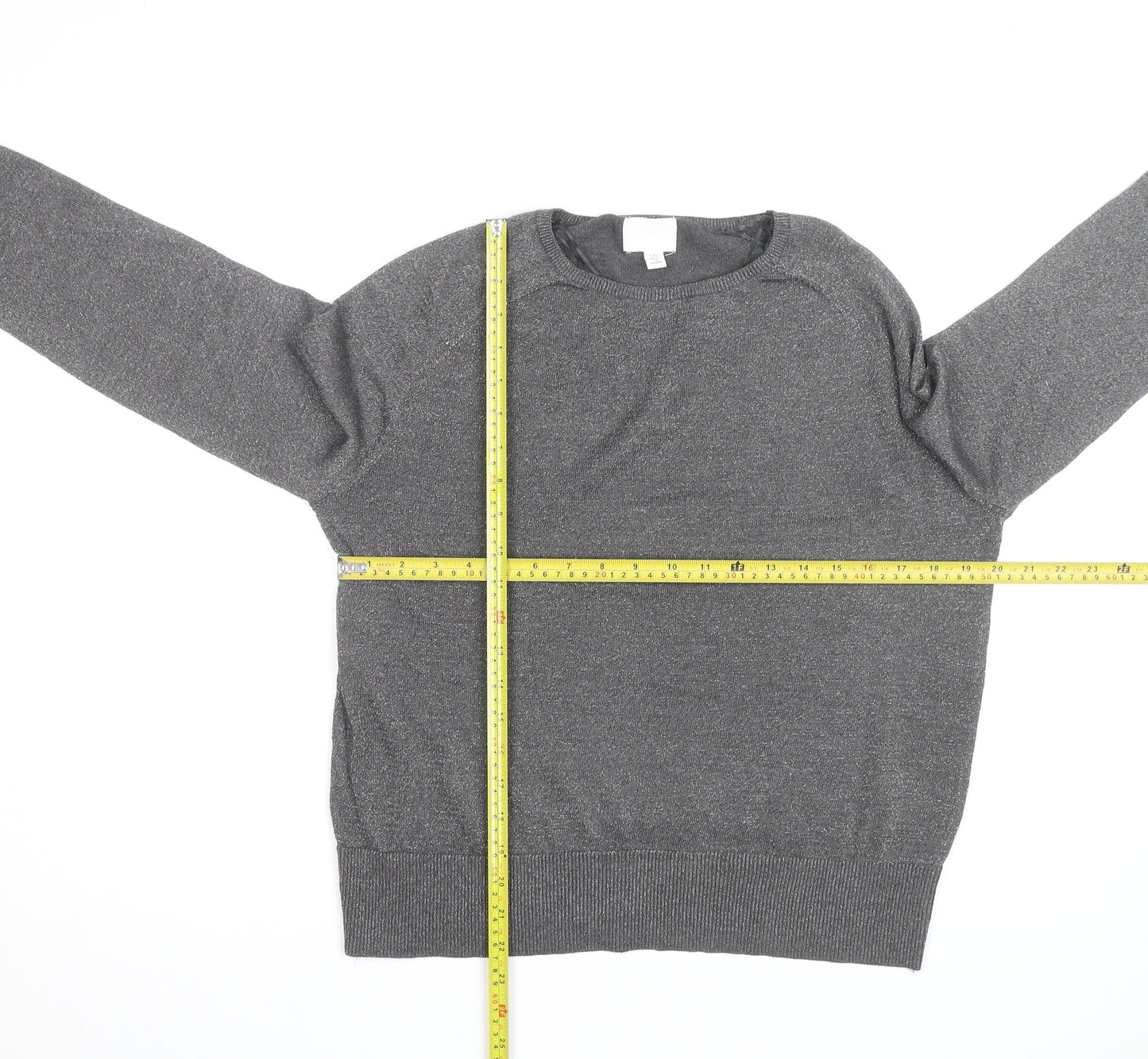 H&M Men's Grey Crew Neck Pullover Jumper Size S Regular Fit