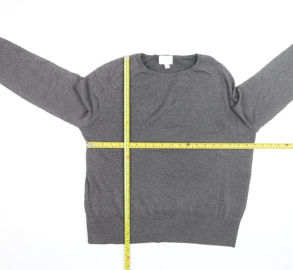 H&M Men's Grey Crew Neck Pullover Jumper Size S Regular Fit