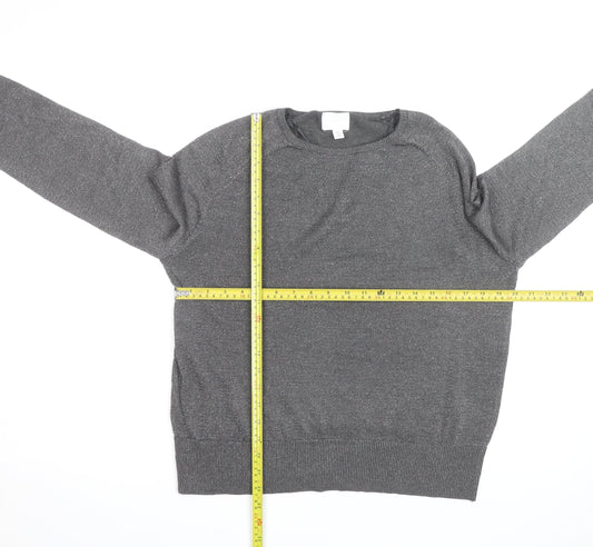 H&M Men's Grey Crew Neck Pullover Jumper Size S Regular Fit