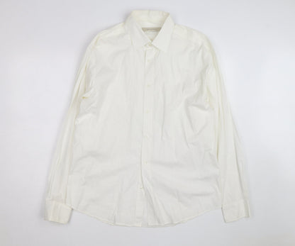 Rocha John Rocha Men's White Regular Fit Long Sleeve Button-Up Shirt L