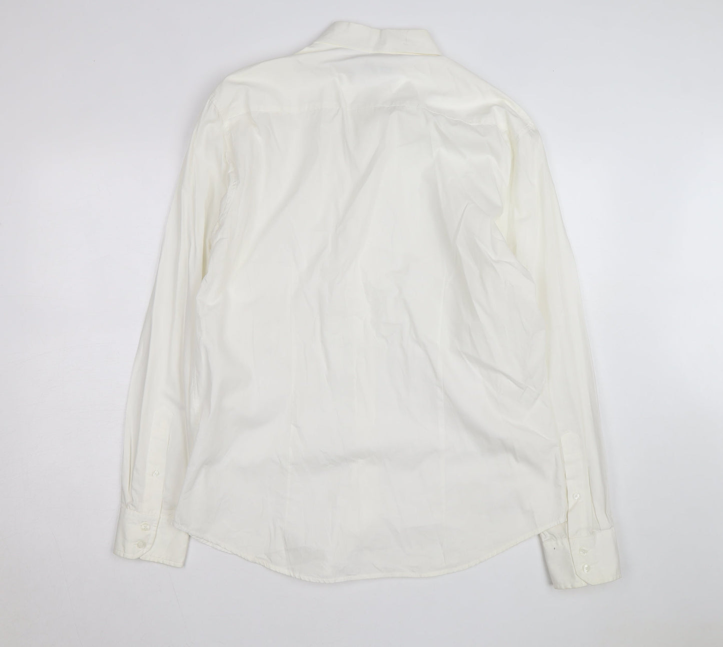 Rocha John Rocha Men's White Regular Fit Long Sleeve Button-Up Shirt L
