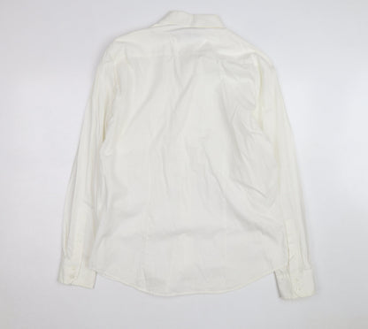 Rocha John Rocha Men's White Regular Fit Long Sleeve Button-Up Shirt L