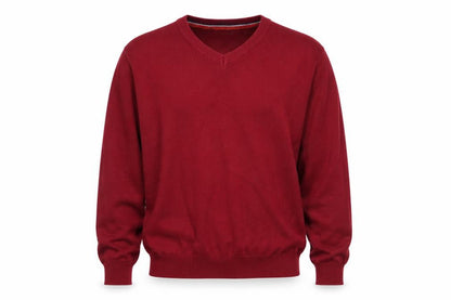 Sandstone Men's Red Cotton V-Neck Pullover Jumper Size L