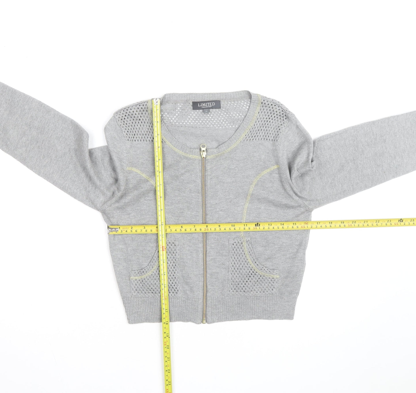 Marks and Spencer Women’s Grey Knit Full Zip Cardigan Size 12