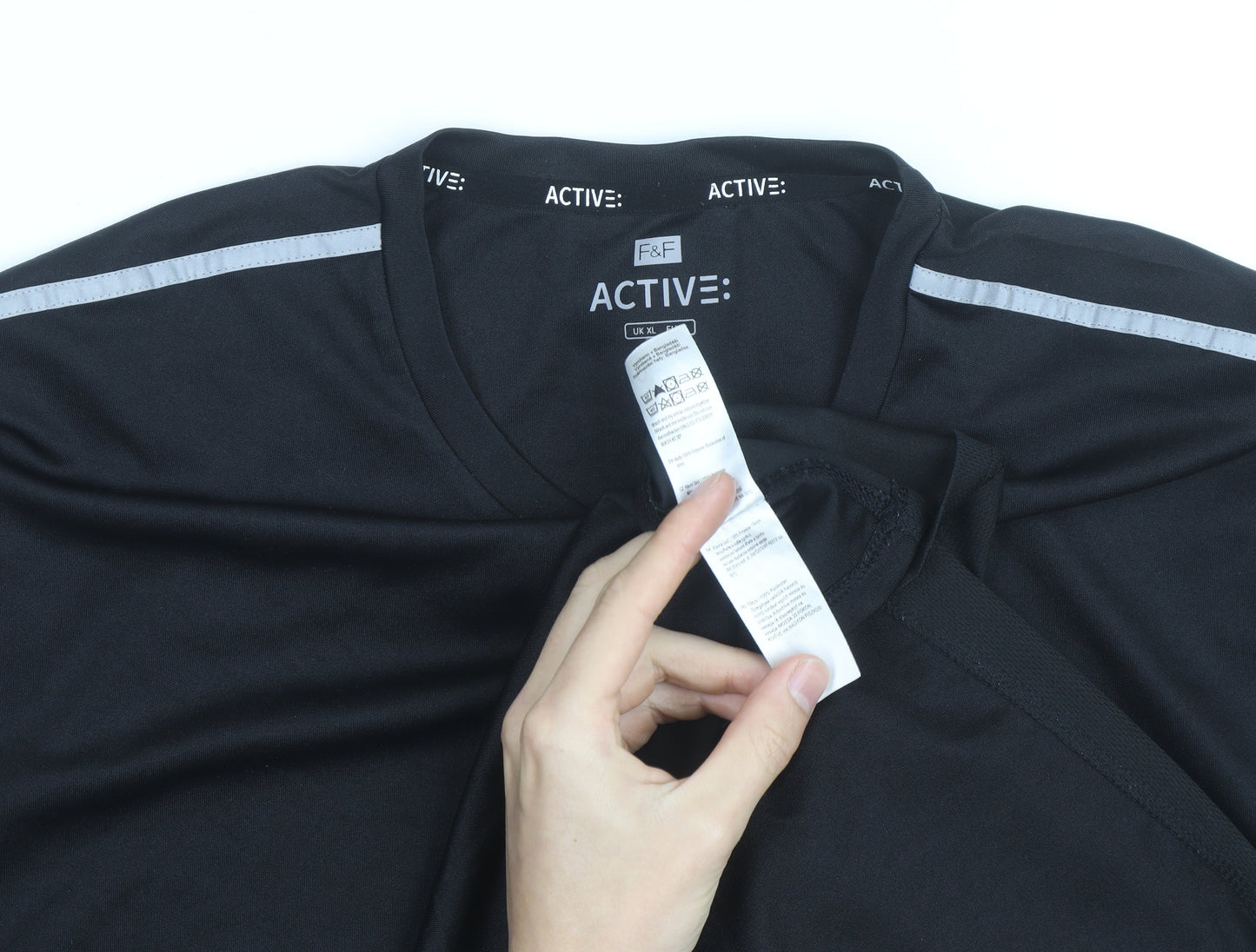 F&F Active Men's Black XL Moisture Wicking Short Sleeve Sports T-Shirt