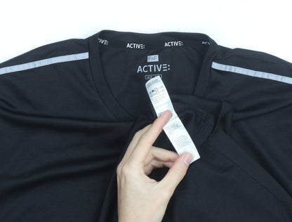F&F Active Men's Black XL Moisture Wicking Short Sleeve Sports T-Shirt