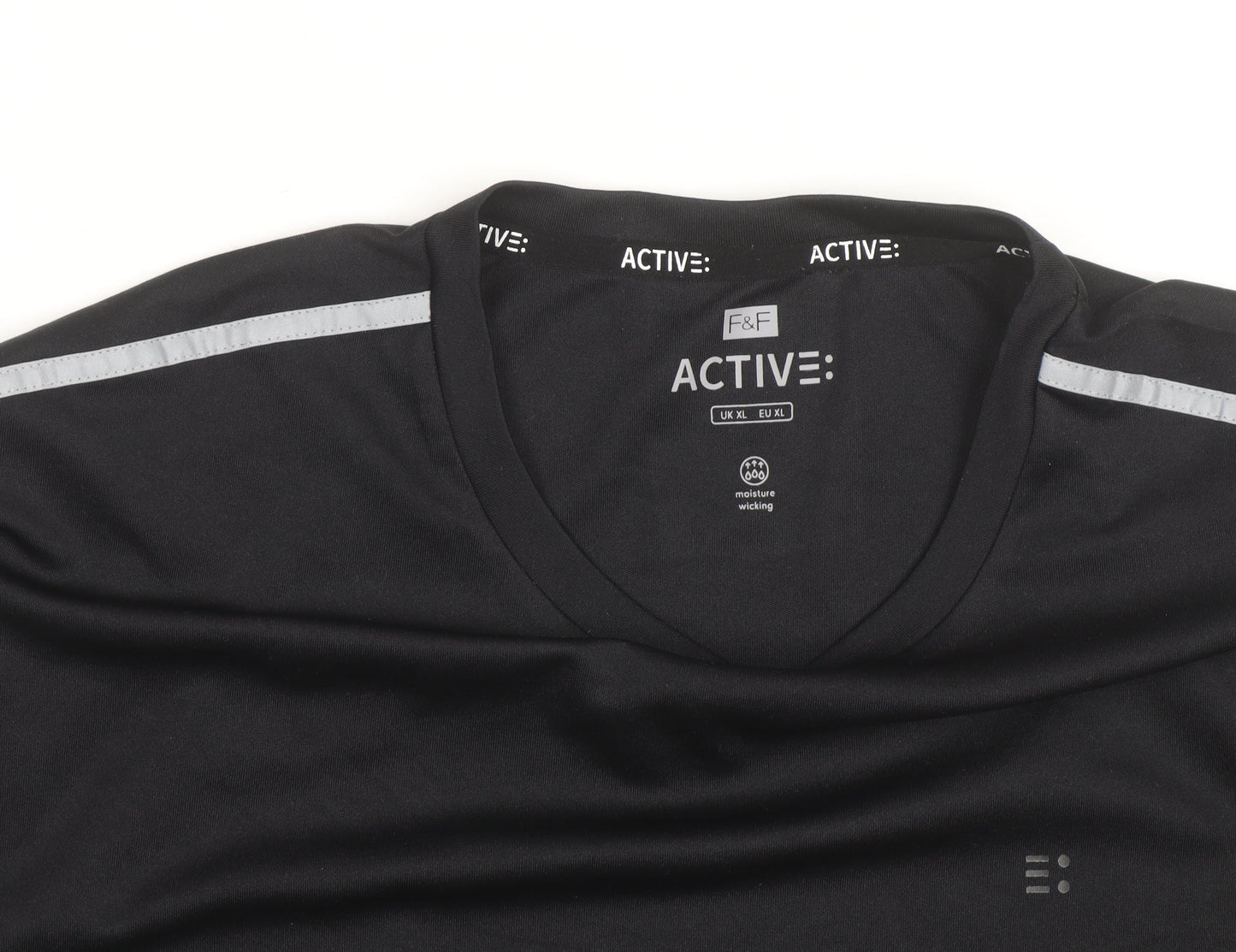 F&F Active Men's Black XL Moisture Wicking Short Sleeve Sports T-Shirt