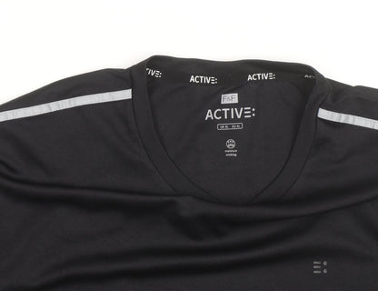 F&F Active Men's Black XL Moisture Wicking Short Sleeve Sports T-Shirt