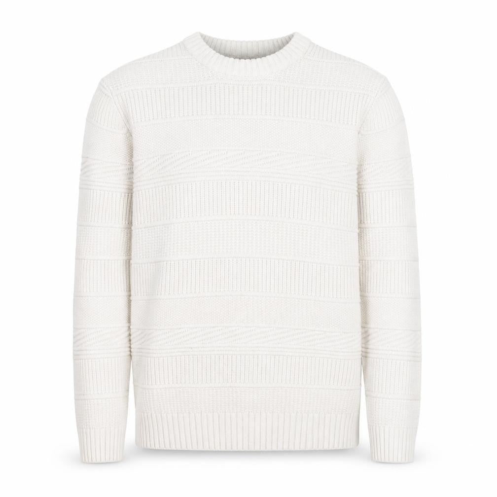 Marks & Spencer Men's Ivory Knit Cotton Blend Crew Neck Jumper M