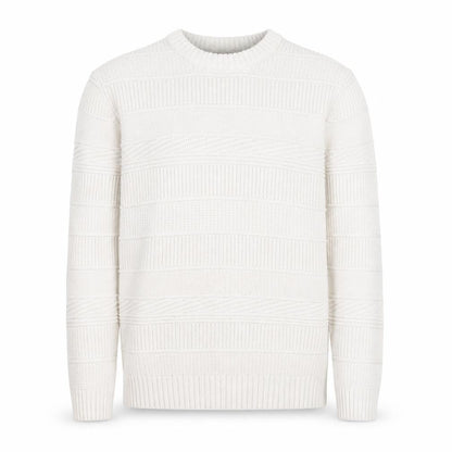 Marks & Spencer Men's Ivory Knit Cotton Blend Crew Neck Jumper M