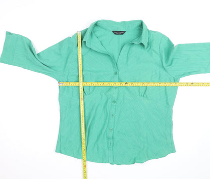 Dorothy Perkins Women's Green 3/4 Sleeve Button-Up Shirt Size 20