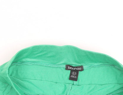 Boohoo Women Green Size 12 Biker Activewear Shorts