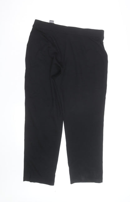 Marks and Spencer Women's Black Slim Cropped Trousers Size 14 Short
