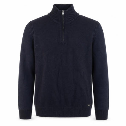 BOSS Hugo Boss Mens Blue Wool Blend Half Zip Jumper Size M