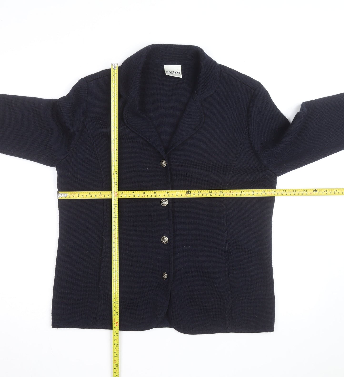 Eastex Women's Blue Collared Button Knit Cardigan Size 14
