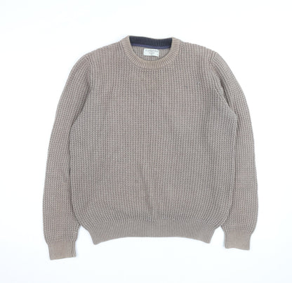 Curated Stockholm Men’s Beige Cotton Chunky Knit Jumper M