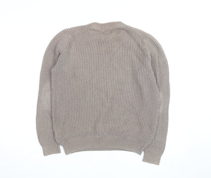 Curated Stockholm Men’s Beige Cotton Chunky Knit Jumper M