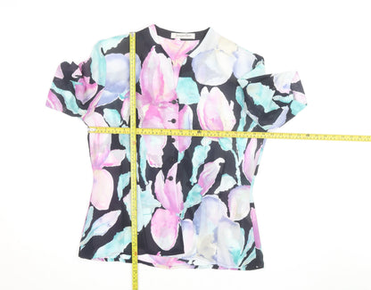 Jacques Vert Womens Multicoloured Floral Chiffon Blouse Size 12
