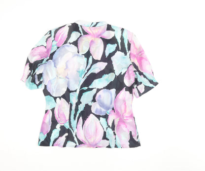 Jacques Vert Womens Multicoloured Floral Chiffon Blouse Size 12