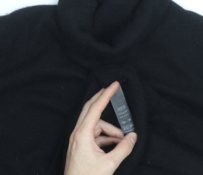 Marks and Spencer Women’s Black Roll Neck Cashmere Jumper Size 20