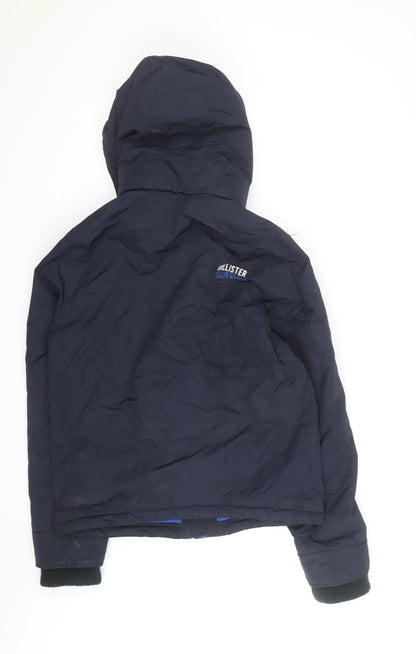 Hollister Men's Blue XL Hooded Puffer Jacket Winter Coat