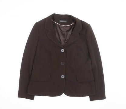 Alex & Co Women Brown Size 10 Classic Lined Single-Breasted Blazer