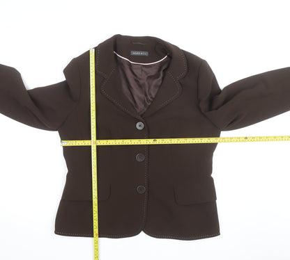 Alex & Co Women Brown Size 10 Classic Lined Single-Breasted Blazer