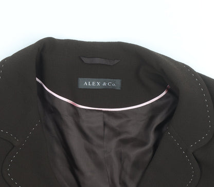 Alex & Co Women Brown Size 10 Classic Lined Single-Breasted Blazer