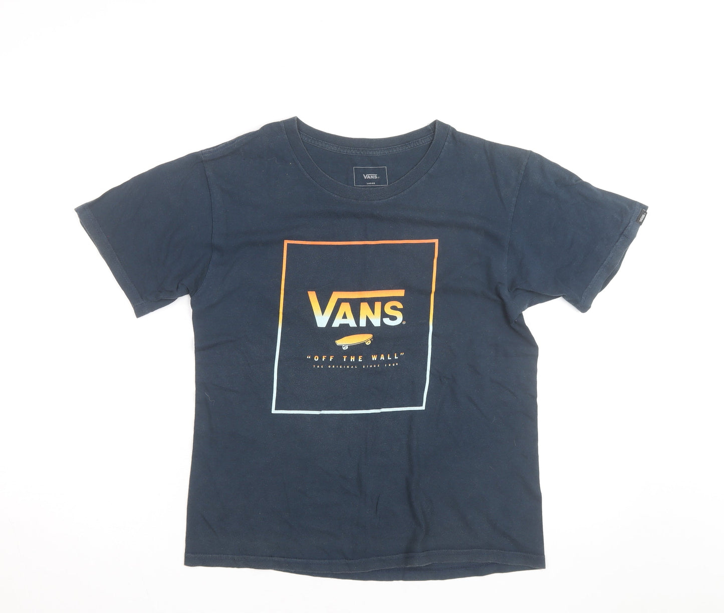 Vans Men's Black Graphic Logo Crew Neck Short Sleeve T-Shirt Size L