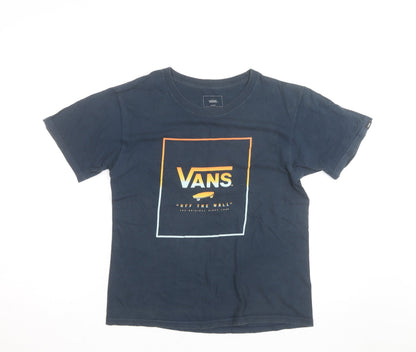 Vans Men's Black Graphic Logo Crew Neck Short Sleeve T-Shirt Size L