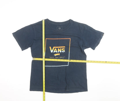 Vans Men's Black Graphic Logo Crew Neck Short Sleeve T-Shirt Size L