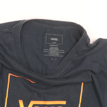 Vans Men's Black Graphic Logo Crew Neck Short Sleeve T-Shirt Size L