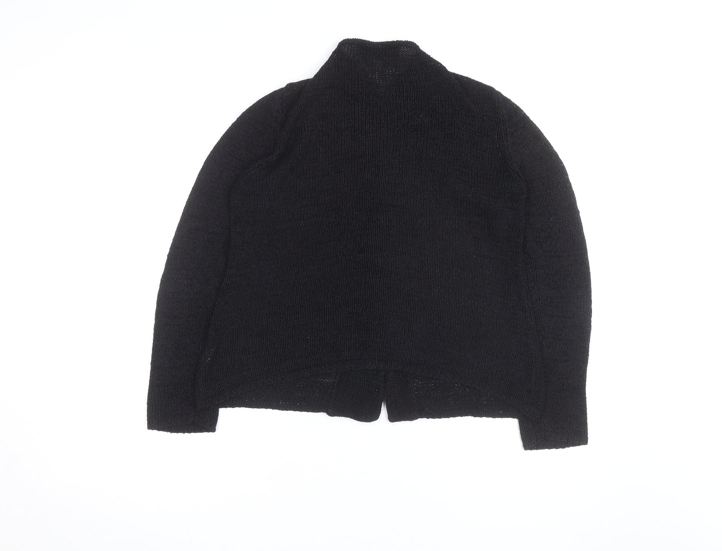 Stephen Men's Black Wool Chunky-Knit Cardigan L